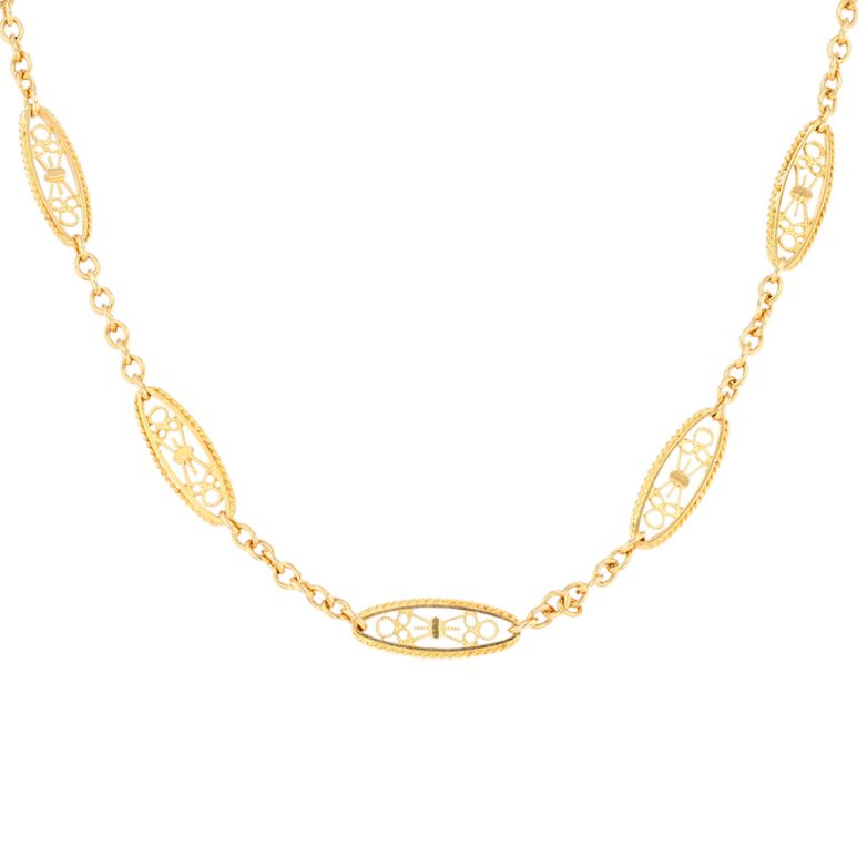 Yellow gold filigree mesh...