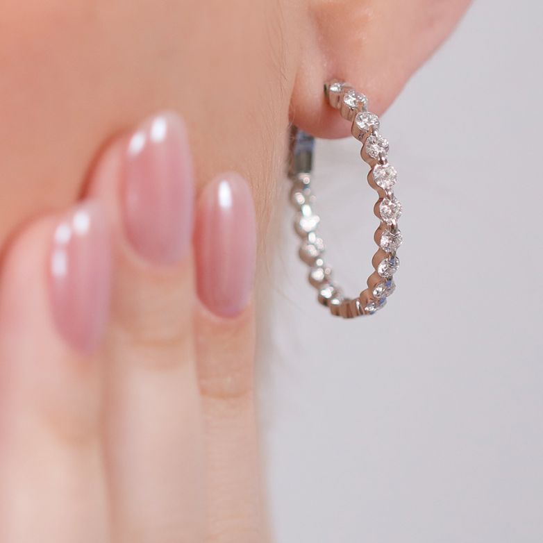 Diamond hoop earrings 2.24...
