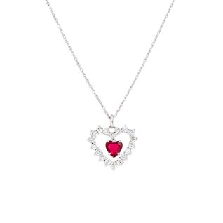 Heart necklace ruby 0.88...
