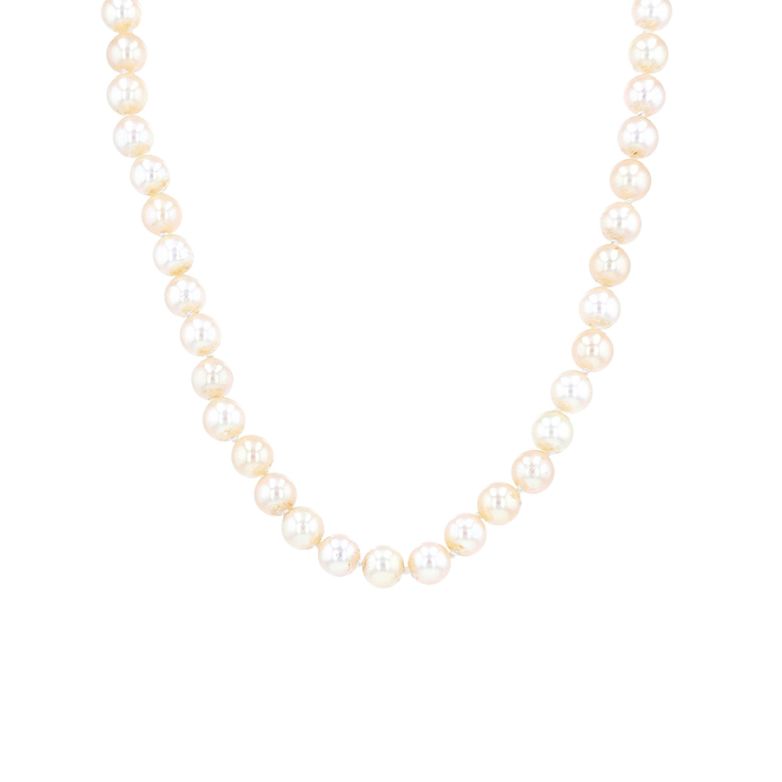 Yellow gold choker pearl...