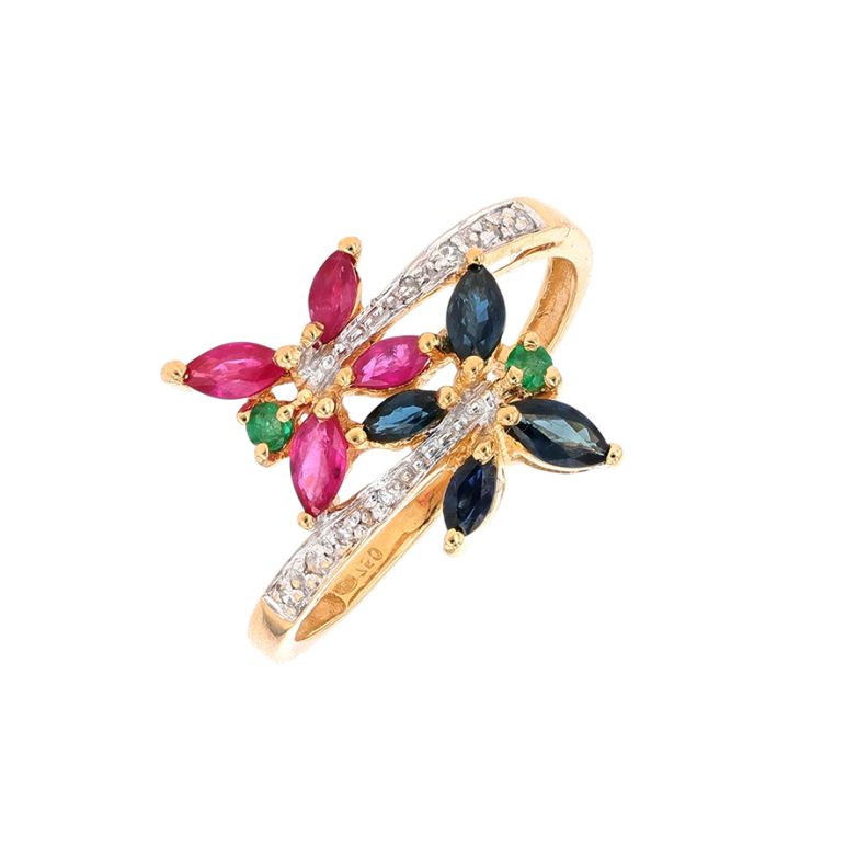 Yellow gold sapphire,...