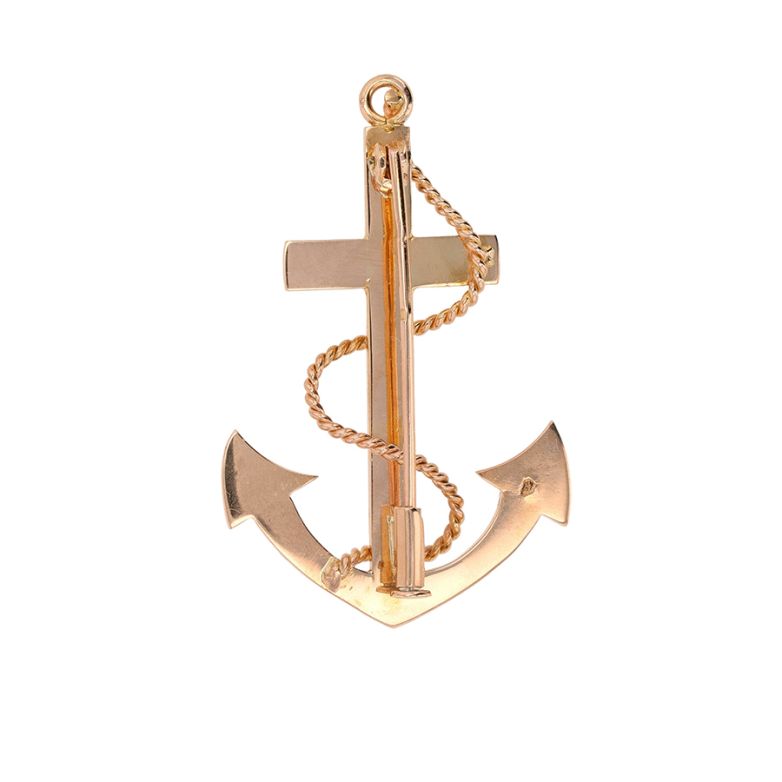 Broche ancre marine or...