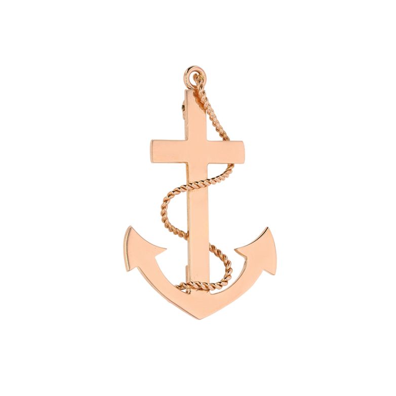 Broche ancre marine or...