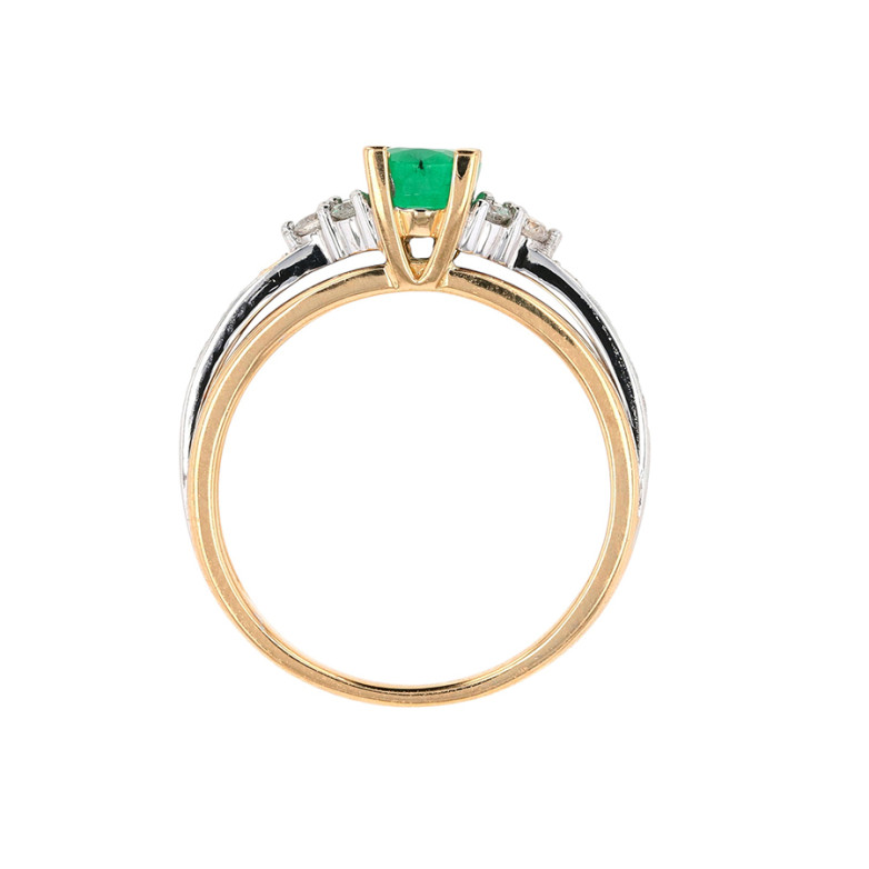 Ring emerald 0.66 carat and...