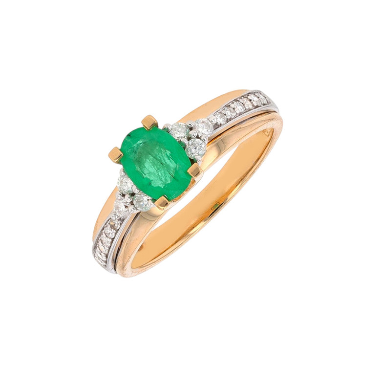 Ring emerald 0.66 carat and...