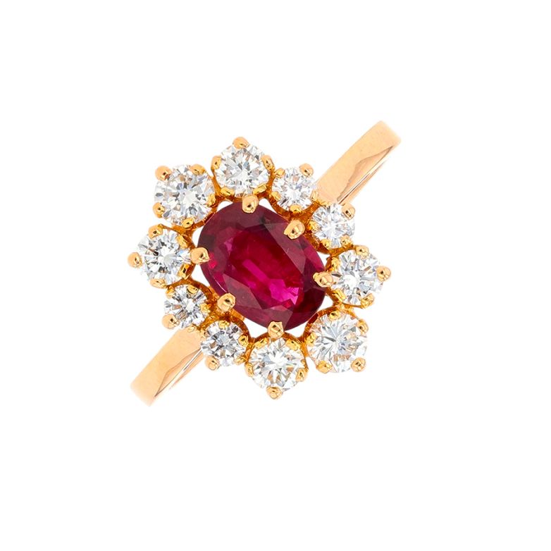 Daisy ring ruby 0.62 carat...