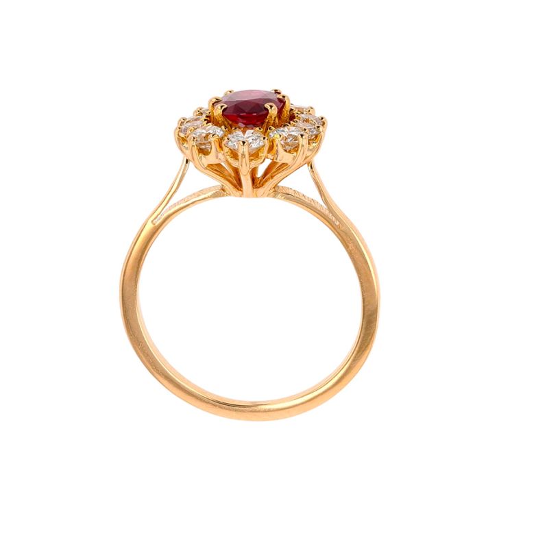 Daisy ring ruby 0.62 carat...
