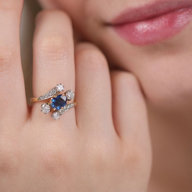 Vintage ring sapphire 1.09...