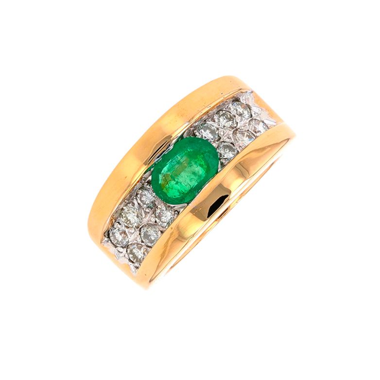 Ring emerald 0.52 carat and...