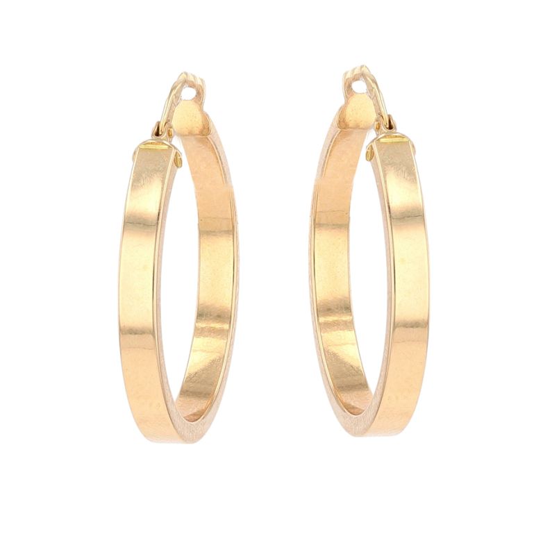 Yellow gold hoop earrings...