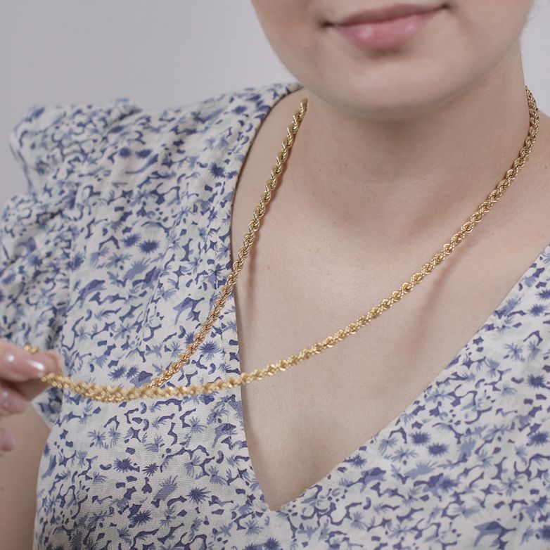 Yellow gold rope chain 22.48g