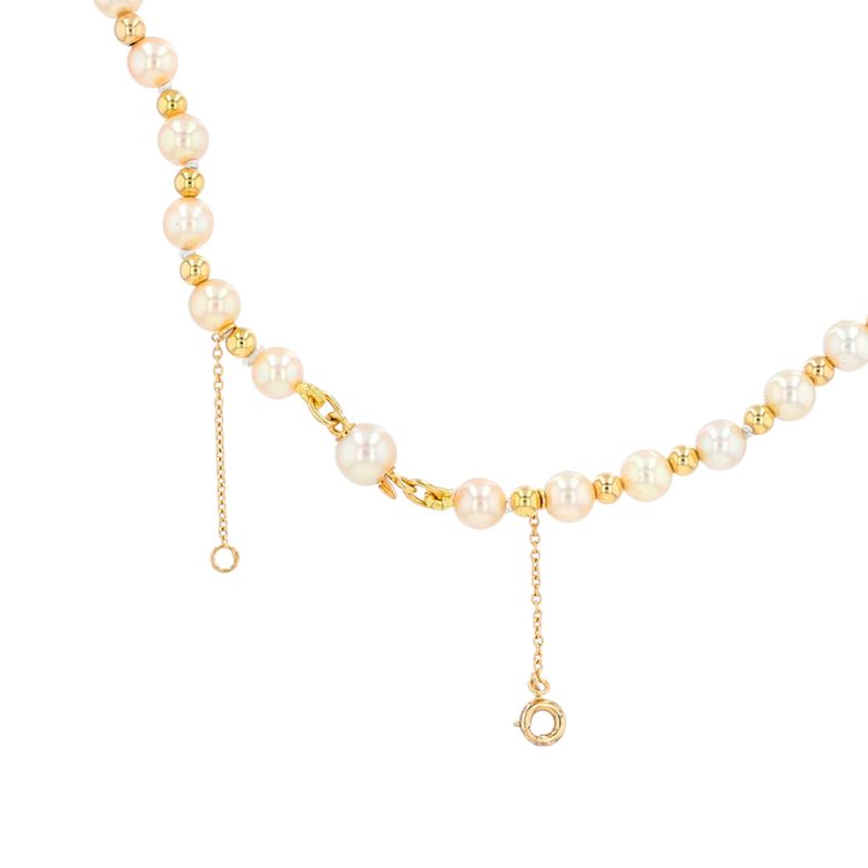 Pearl necklace yellow gold...