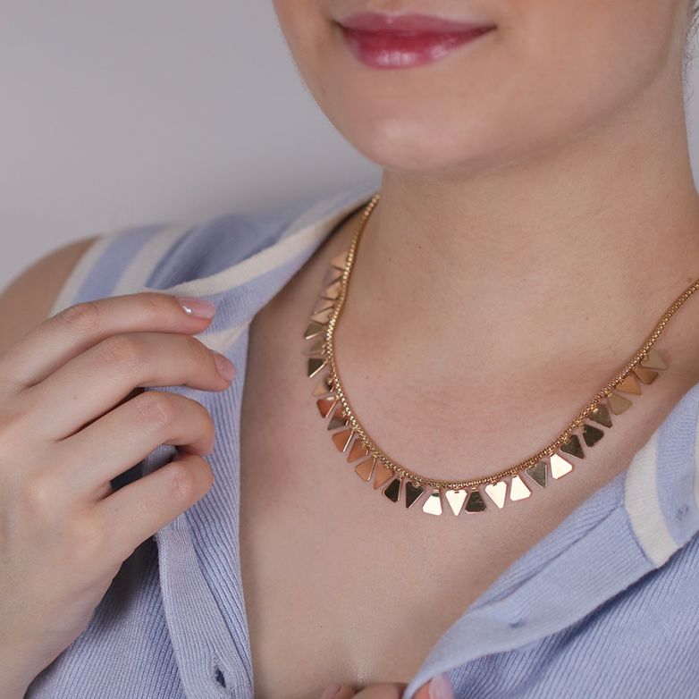 Fancy mesh necklace yellow...
