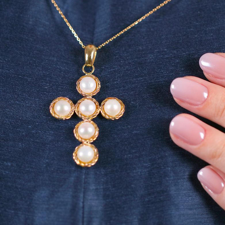 Cross yellow gold beads 8.70g