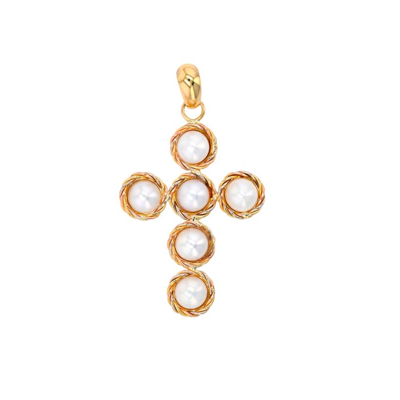 Cross yellow gold beads 8.70g