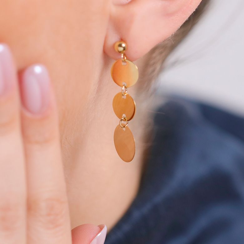 Drop earrings yellow gold...