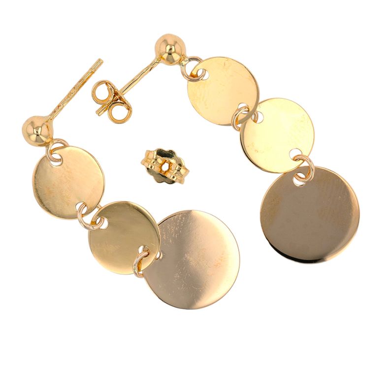 Drop earrings yellow gold...