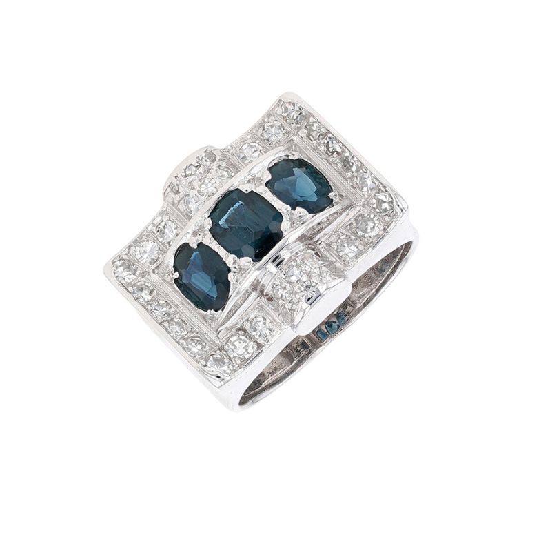 Vintage ring sapphires 1.86...