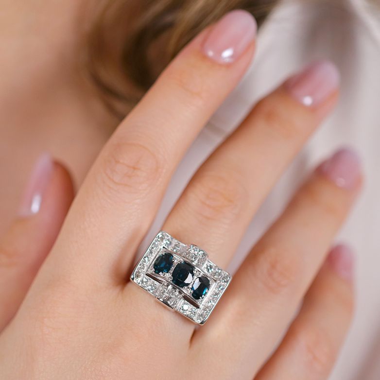 Vintage ring sapphires 1.86...