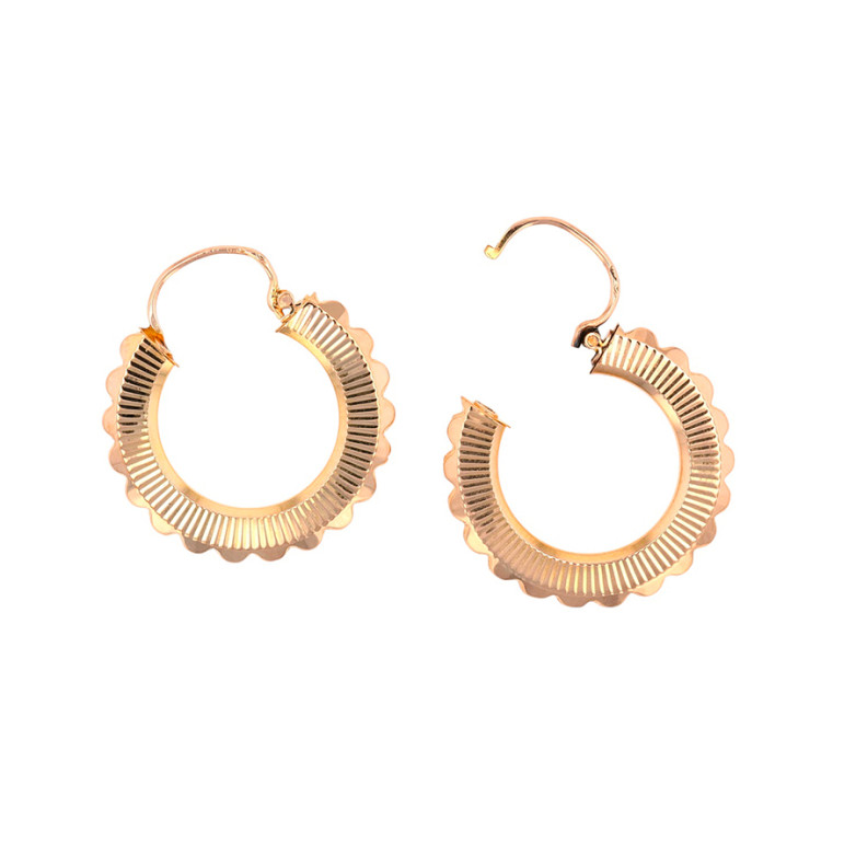 Yellow gold hoop earrings...