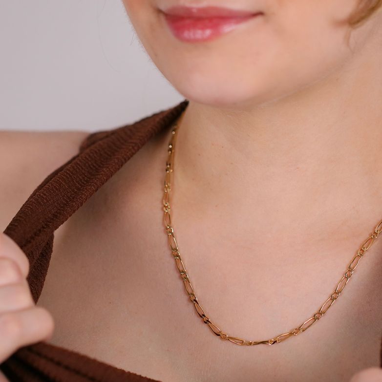 Chaine maille alternée or...