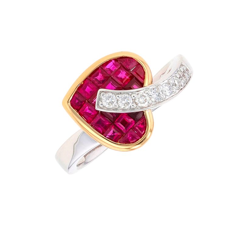 Heart ring ruby 1.14 carat...