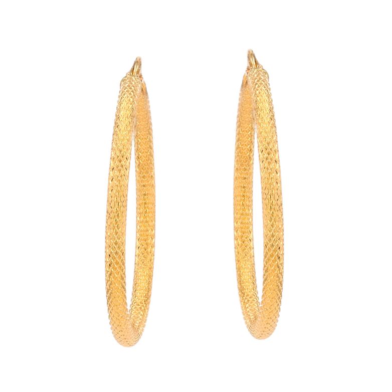 Yellow gold hoop earrings...