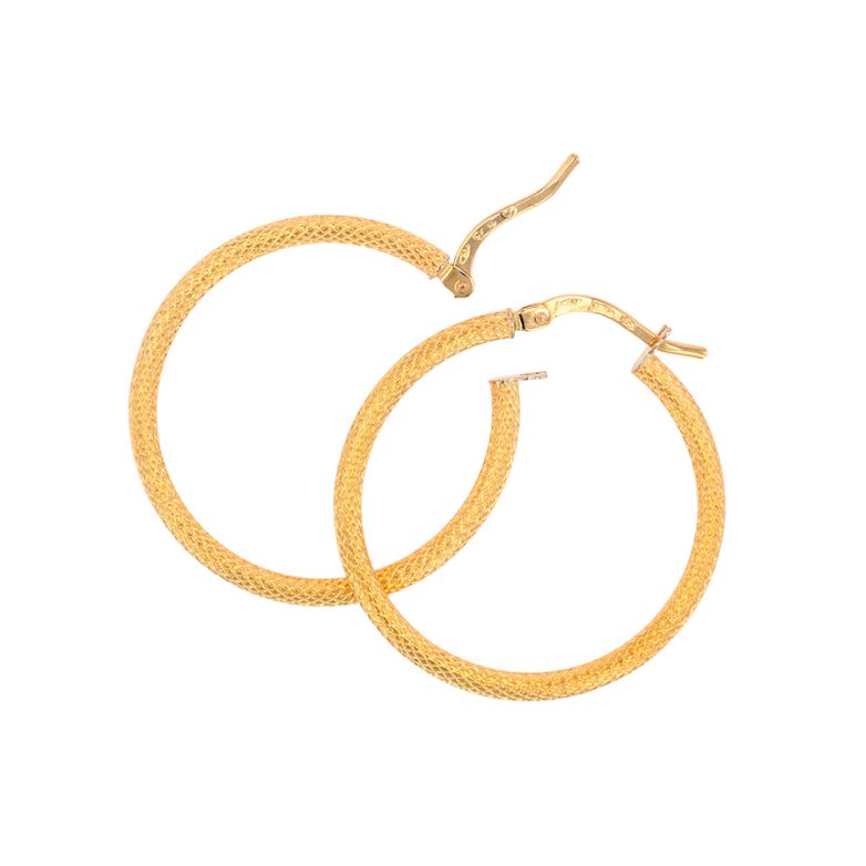 Yellow gold hoop earrings...