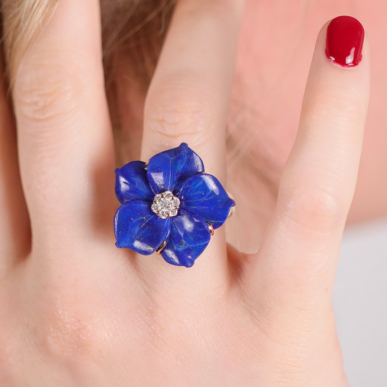 Flower ring diamonds 0.16...