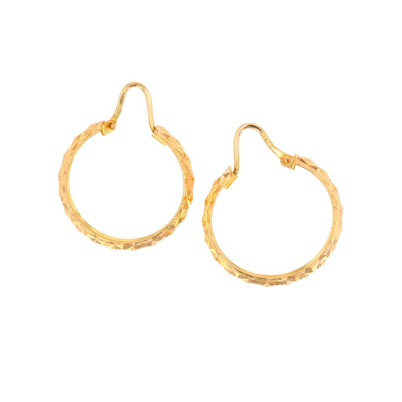 Yellow gold hoop earrings...