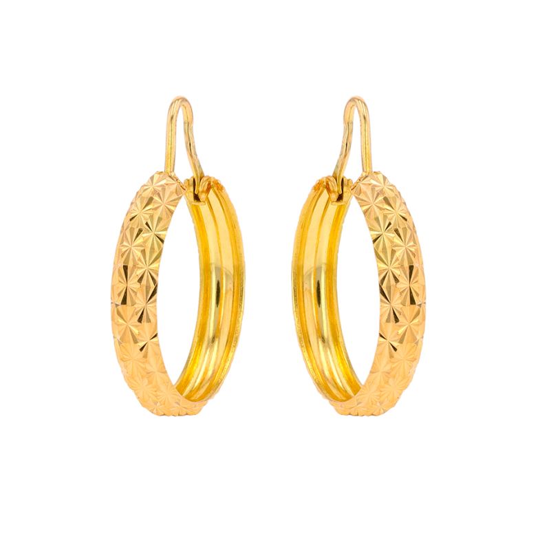 Yellow gold hoop earrings...