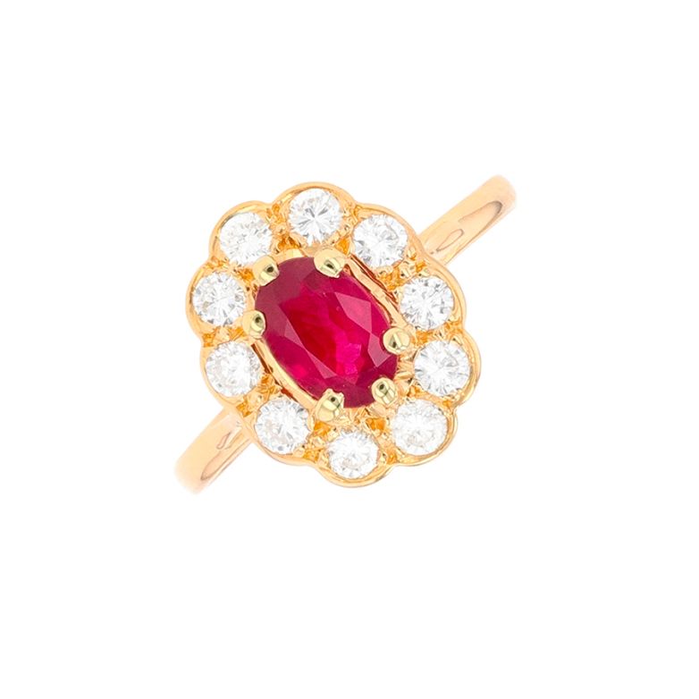 Daisy ring ruby 0.60 carat...