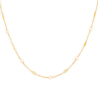 Pearl necklace yellow gold...