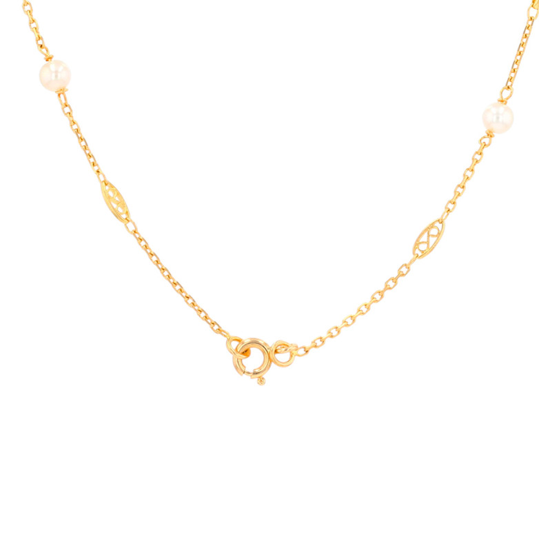 Pearl necklace yellow gold...
