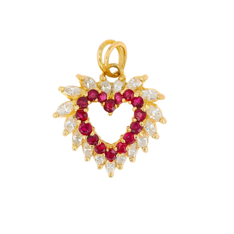 Heart pendant ruby 0.32...