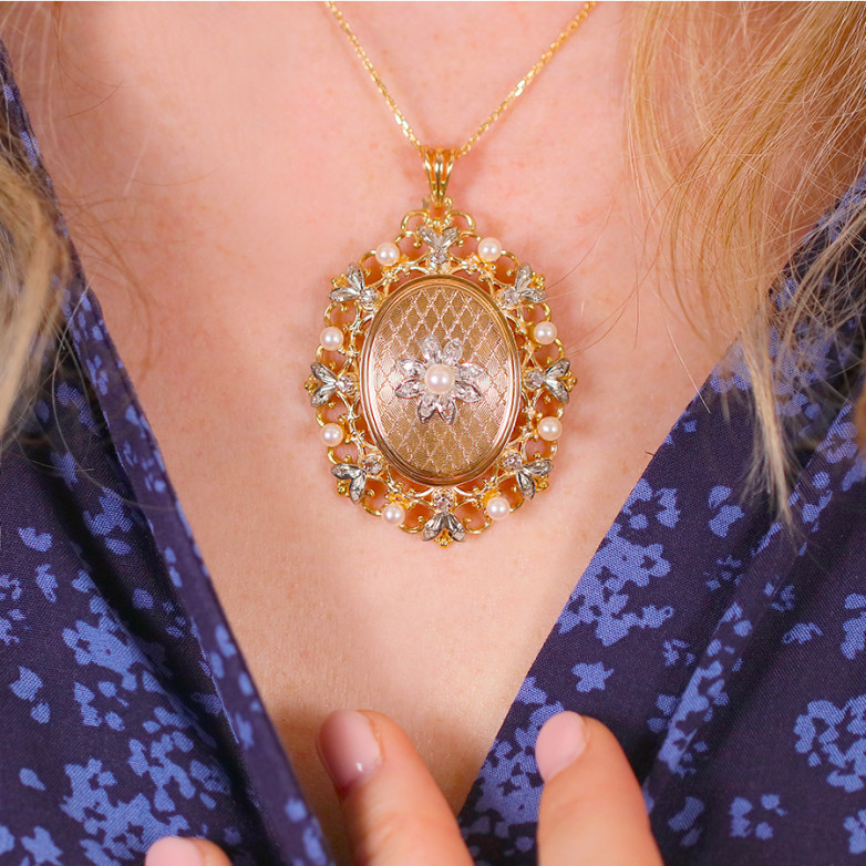 Vintage cassolette pendant...
