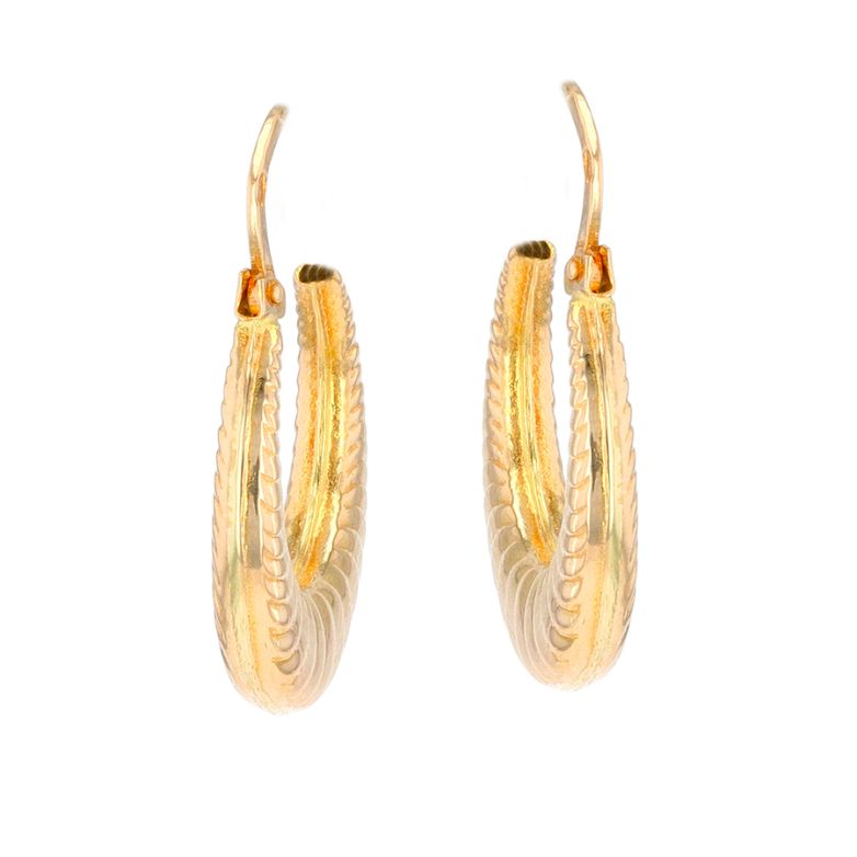 Yellow gold hoop earrings...