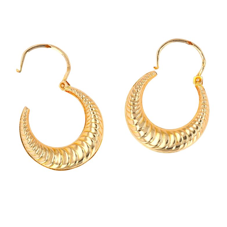 Yellow gold hoop earrings...