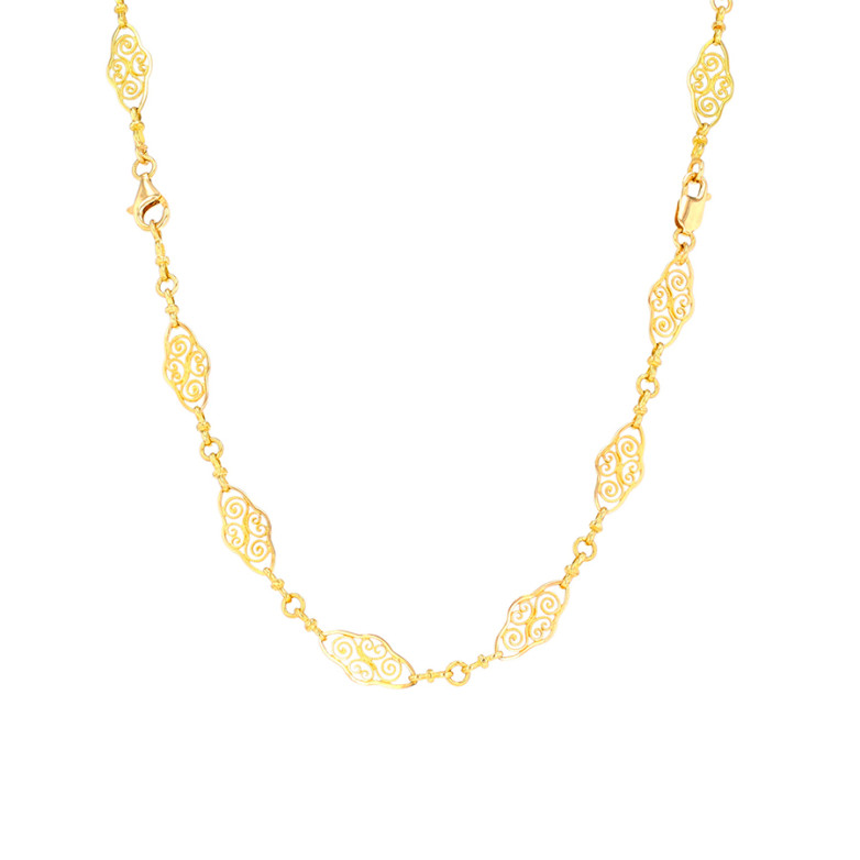 Yellow gold filigree mesh...