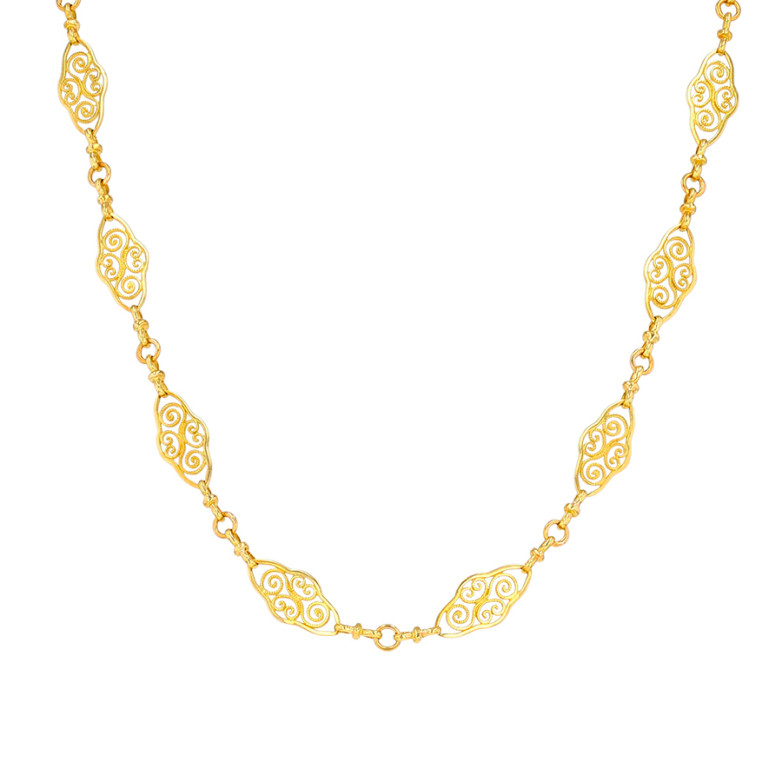 Yellow gold filigree mesh...