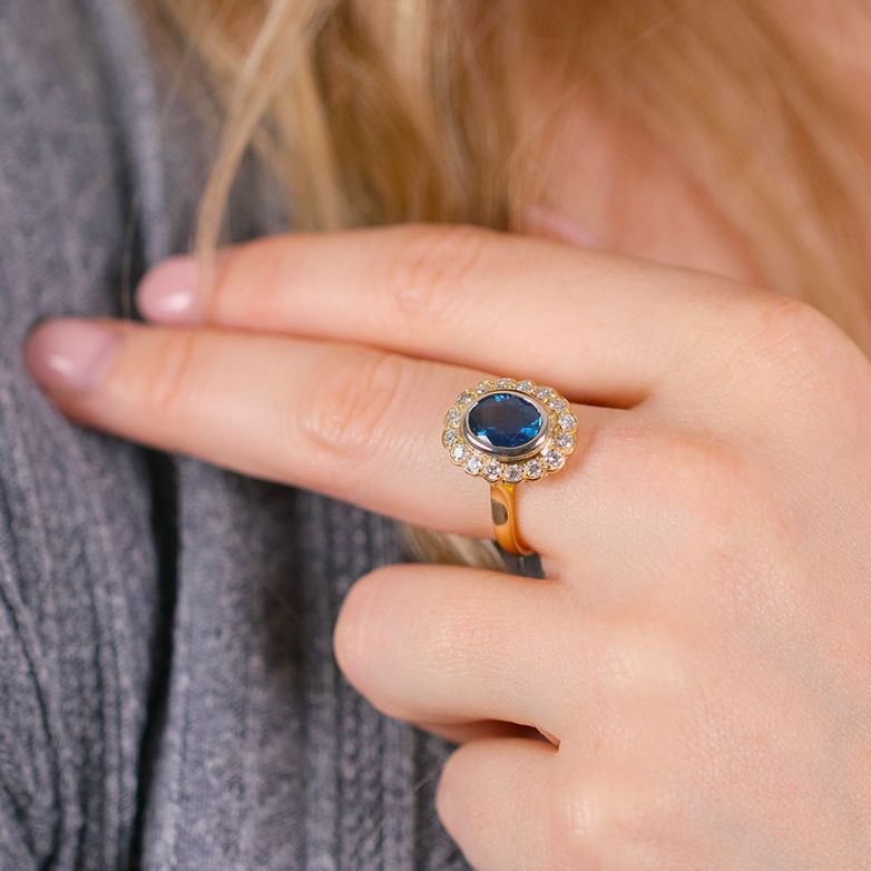 Ring marguerite sapphire...