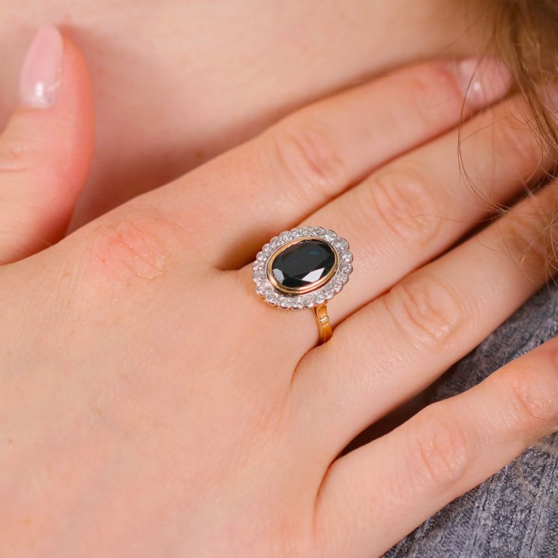 Ring marguerite sapphire...