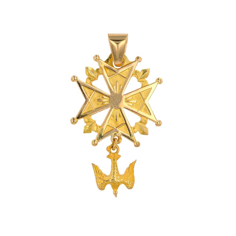 Huguenot cross in yellow...