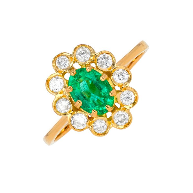 Emerald daisy ring 0.64...