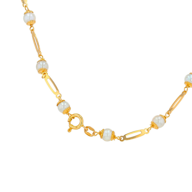 Vintage yellow gold pearl...