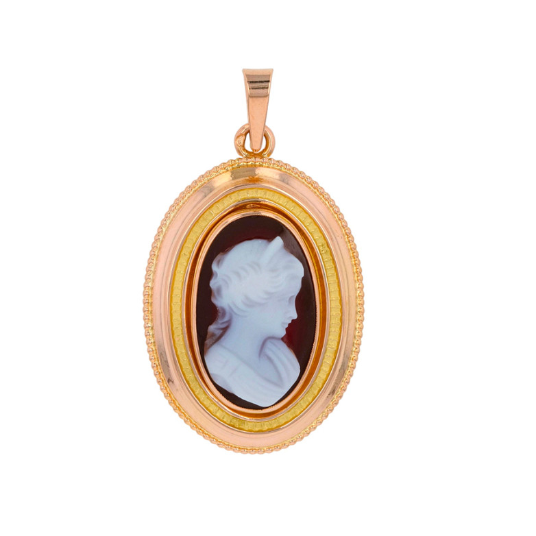 Vintage yellow gold Cameo...