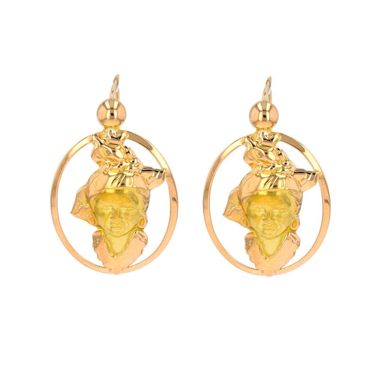 Yellow gold earrings 2.89g