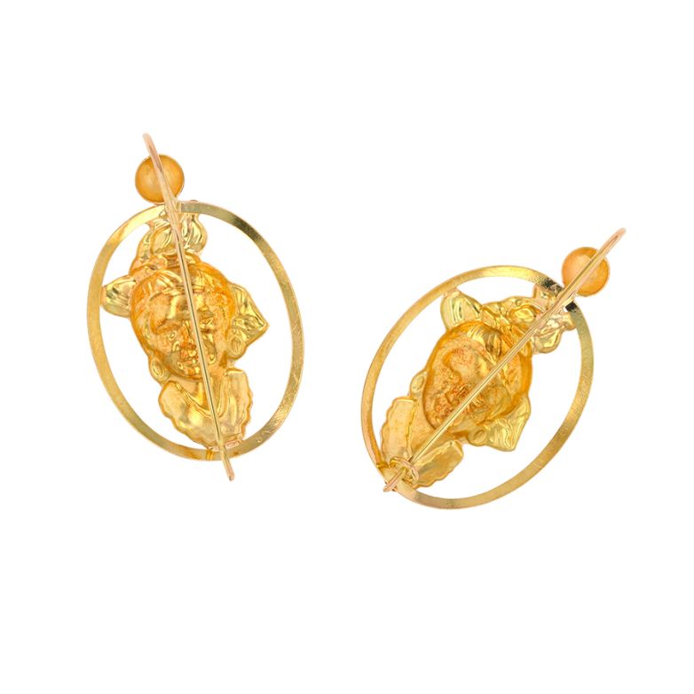 Yellow gold earrings 2.89g