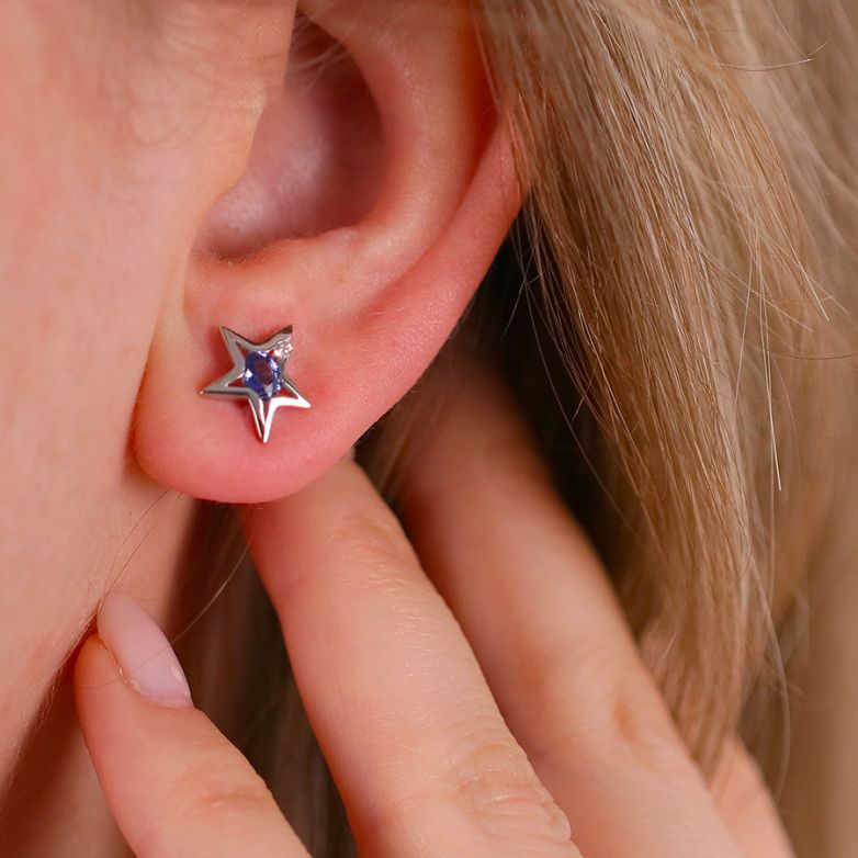 Star earrings with 0.54...