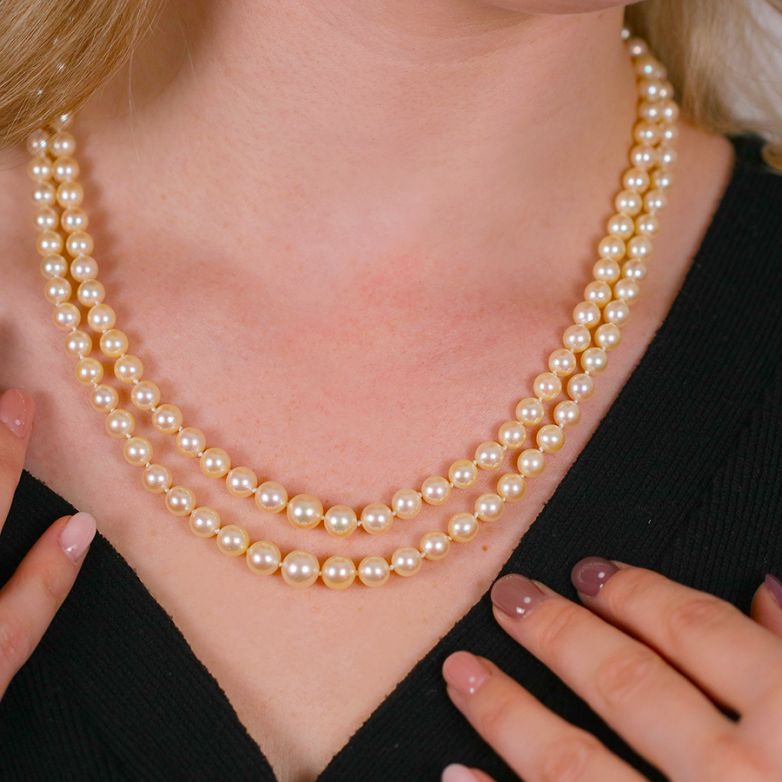 Vintage cultured pearl and...